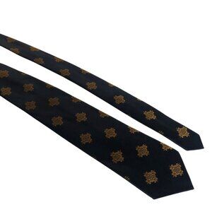 Wemlon By Wembley Mens Tie Blue Gold Vintage Washable Office Work Formal Gift